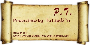Pruzsinszky Tulipán névjegykártya